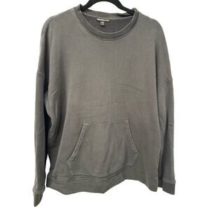 James Perse Size Large/ 3 Dark Gray Cotton Sweatshirt Kangaroo Pockets